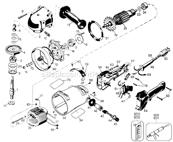 Page A Diagram and Parts List for 4052 Type 6 Black and Decker Sander Polisher